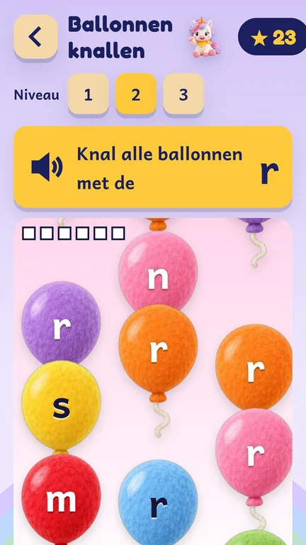 Letterpret: spel Ballonnen knallen